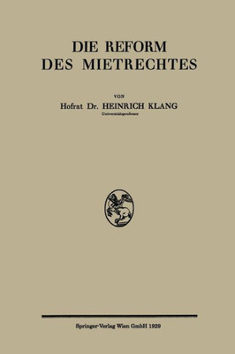 Die Reform Des Mietrechtes