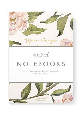 GraceLaced Lined Notebooks, Set of 3, Rejoice, Pray, Give