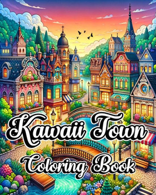 Kawaii Town Coloring Book: Creative & Cute Adult Designs of Little Buildings & Homes for Stress Relief