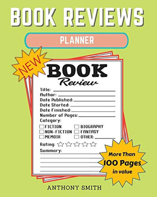 New !! Book Reviews Planner: The Ultimate Organizer For Your Existing & Future Book Library! Planner Activity Book