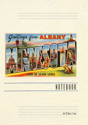 Vintage Lined Notebook Greetings from Albany, Minnesota