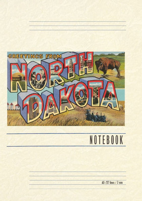 Vintage Lined Notebook Greetings from North Dakota