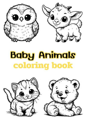 Baby Animals coloring book: Children's coloring pages + word search puzzles Large Print
