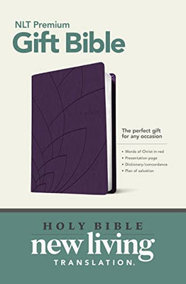 Premium Gift Bible NLT, Petals (Red Letter, LeatherLike, Purple)