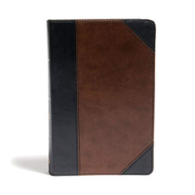 CSB Large Print Personal Size Reference Bible, Black/Brown LeatherTouch