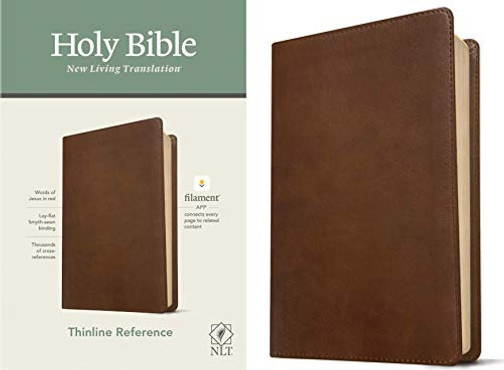 NLT Thinline Reference Holy Bible (Red Letter, LeatherLike, Rustic Brown): Includes Free Access to the Filament Bible App Delivering Study Notes, Devotionals, Worship Music, and Video
