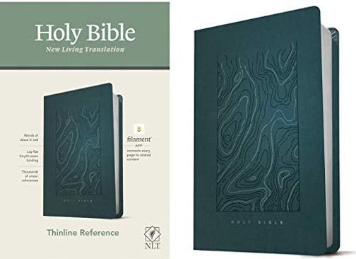 NLT Thinline Reference Holy Bible (Red Letter, LeatherLike, Earthen Teal Blue): Includes Free Access to the Filament Bible App Delivering Study Notes, Devotionals, Worship Music, and Video