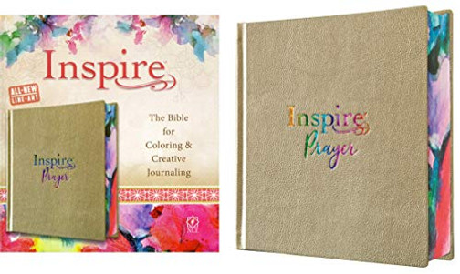 Inspire PRAYER Bible NLT (Hardcover LeatherLike, Metallic Champagne Gold): The Bible for Coloring & Creative Journaling