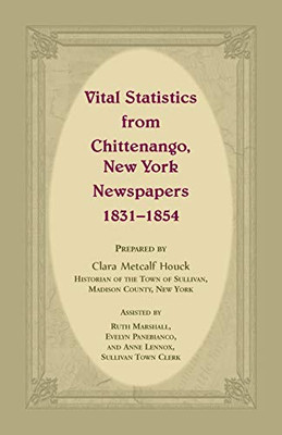 Vital Statistics from Chittenango, New York, Newspapers, 1831-1854