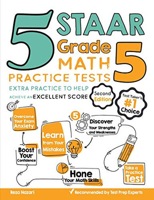 5 STAAR Grade 5 Math Practice Tests: Extra Practice to Help Achieve an Excellent Score