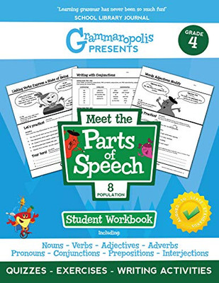 The Parts of Speech Workbook, Grade 4 (Grammaropolis Grammar Workbooks)