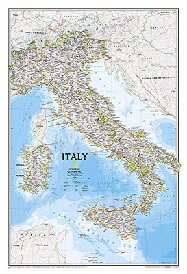National Geographic: Italy Classic Wall Map (23.25 x 34.25 inches) (National Geographic Reference Map)