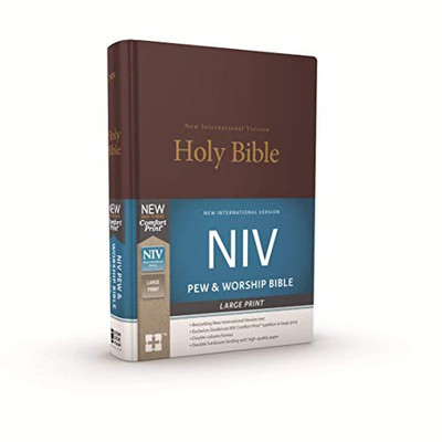 NIV, Pew and Worship Bible, Large Print, Hardcover, Burgundy, Comfort Print