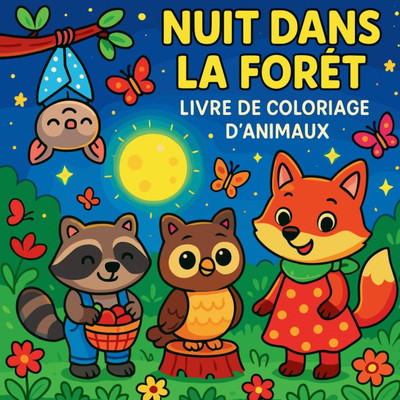 Nuit dans la forÃªt - Livre de coloriage d'animaux