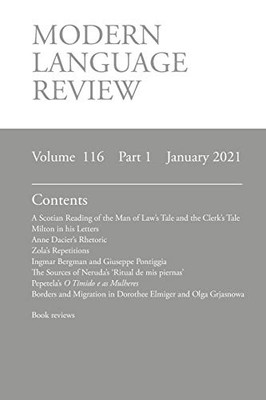 Modern Language Review (116 : 1) January 2021
