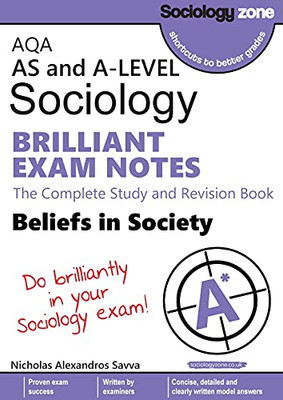 AQA Sociology BRILLIANT EXAM NOTES : Beliefs in Society: A-level