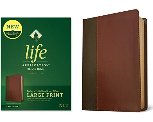 NLT Life Application Study Bible, Third Edition, Large Print (Red Letter, Leatherlike, Brown/Tan)