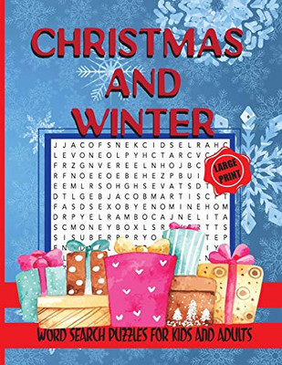 Christmas and Winter Word Search Puzzles for Kids and Adults : 60 Jumbo Word Search Puzzles, Activity Game for Kids and Adults