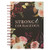 Large Hardcover Journal Strong And Courageous Joshua 1:9 Bible Verse Rose Floral Inspiratonal Wire Bound Notebook w/192 Lined Pages