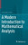 A Modern Introduction To Mathematical Analysis