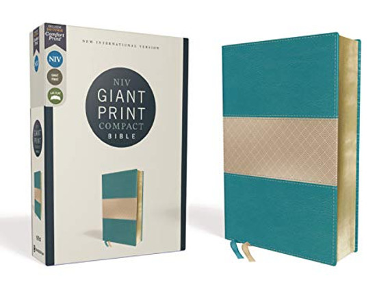 Niv, Giant Print Compact Bible, Leathersoft, Teal, Red Letter, Comfort Print