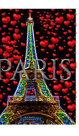 paris neon red hearts Eiffel tower creative blank journal valentine's edition