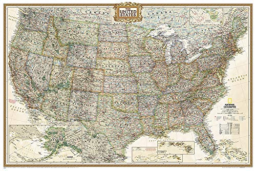National Geographic: United States Executive Wall Map (Poster Size: 36 ...