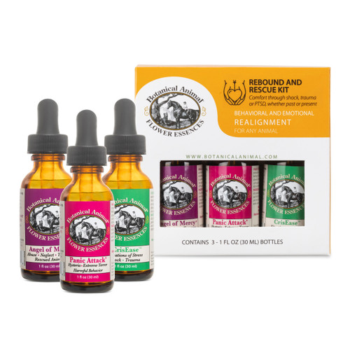 Rebound and Rescue Kit - Combination of 3 formulas to help pets through trauma or PTSD Rebound and Rescue Kit - Combination of 3 formulas to help pets through trauma or PTSD