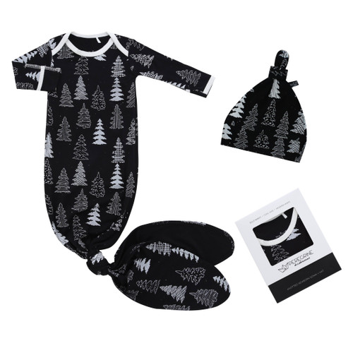 Pines Bamboo Knotted Newborn Gown + Hat Set | Peregrine Kidswear
