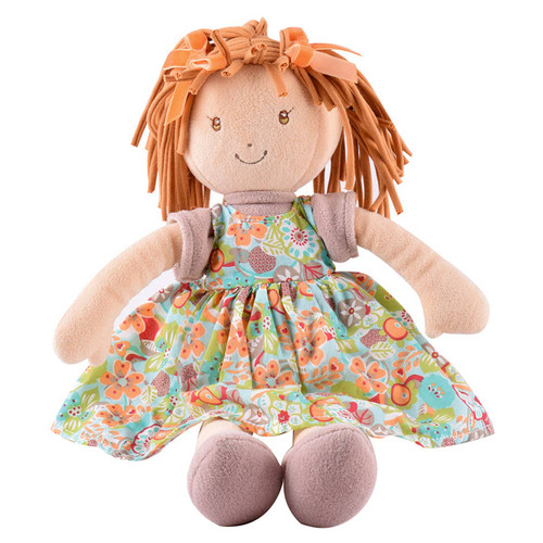 Emmy Lu Orange Hair in Brown Print Dress | Tikiri Toys