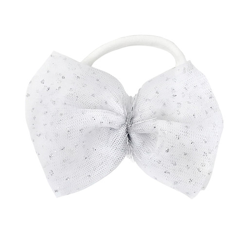 oh baby! | Glinda Bow Nylon Headband | White/Silver