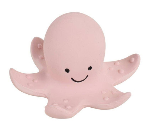 Organic Natural Rubber Rattle, Teether & Bath Toy | Octopus | Tikiri Toys