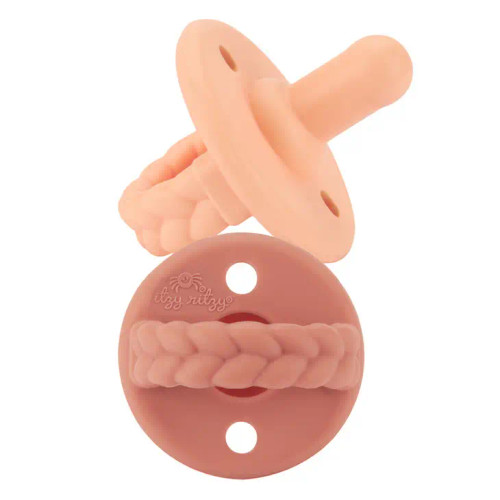  Sweetie Soother | Pacifier 2-Pack | Apricot & Terracotta | Itzy Ritzy