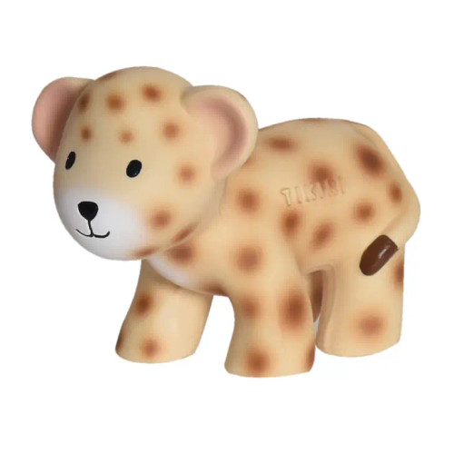 Leopard | Organic Natural Rubber Rattle, Teether & Bath Toy | Tikiri Toys