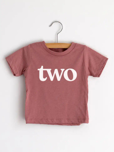 Two Modern Birthday Shirt Kids Tee | Mauve | Gladfolk