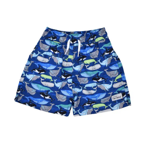 UPF 50+ Wesley Swim Trunks with Mesh Liner | Whale Wonder | Flap Happy