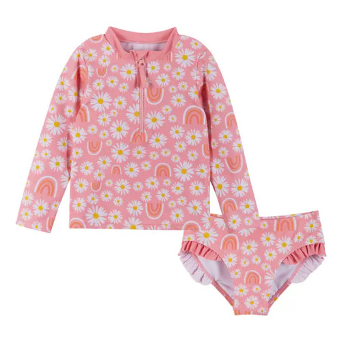  Daisy & Rainbows Print Rashguard Set | Pink | Andy & Evan