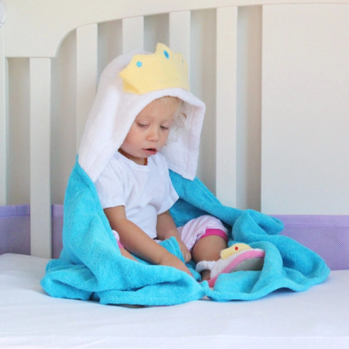 Blue Princess Hooded Towel | Yikes Twins
