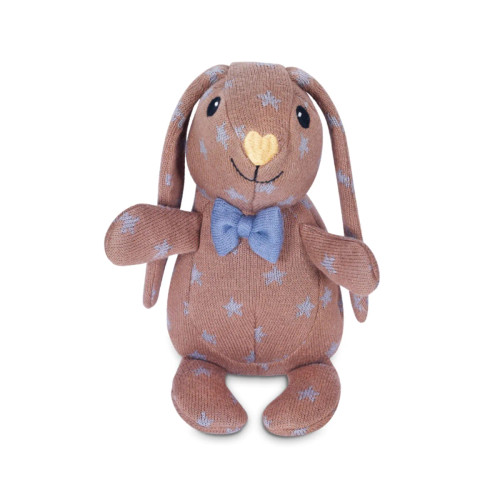 Bring a touch of springtime charm to your little one's life with Duke, the Knit Patterned Bunny Plush from Apple Park.