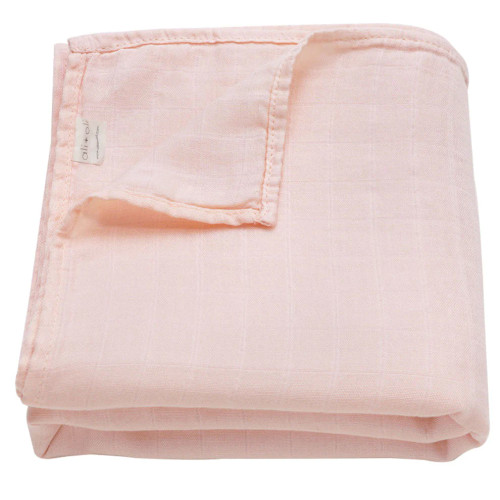 Muslin Swaddle Blanket | Soft Pink | Ali Oli