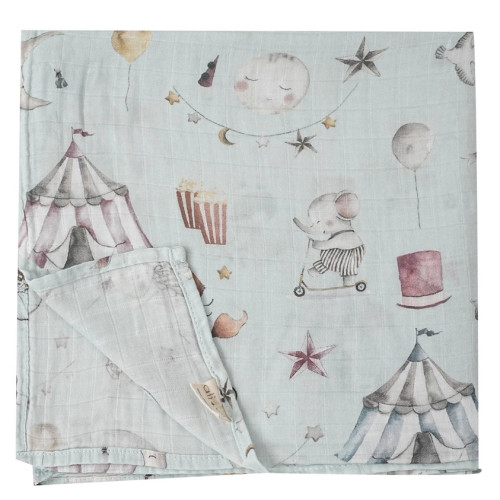 Ali + Oli Muslin Swaddle Blanket - Balloon Dog