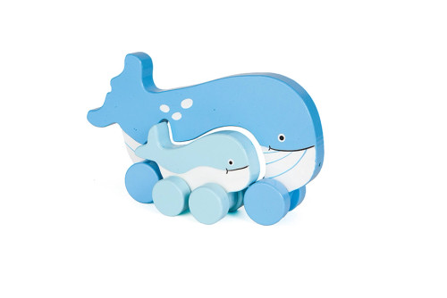 Big & Little Whale Push Toy | Jack Rabbit Creations