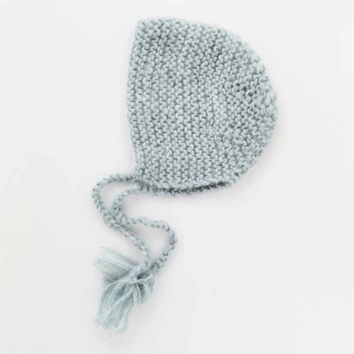 Newborn Blue Angora Knit Bonnet Infant | Huggalugs