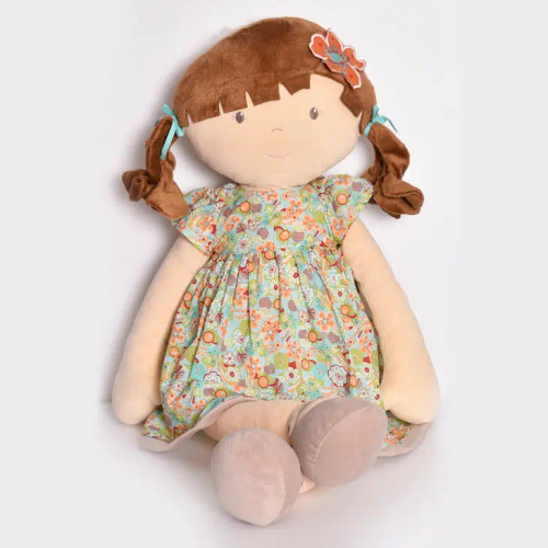 Summer X-Large Doll Brunette in Orange Flowered Dress | Tikiri Toys