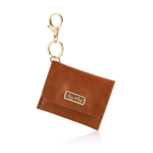 Itzy Mini Wallet Card Holder And Key Chain Charm | Cognac | Itzy Ritzy