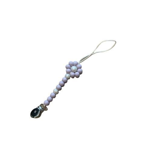 Quinn Pacifier and Toy Clip | Lavender Fog | Three Hearts