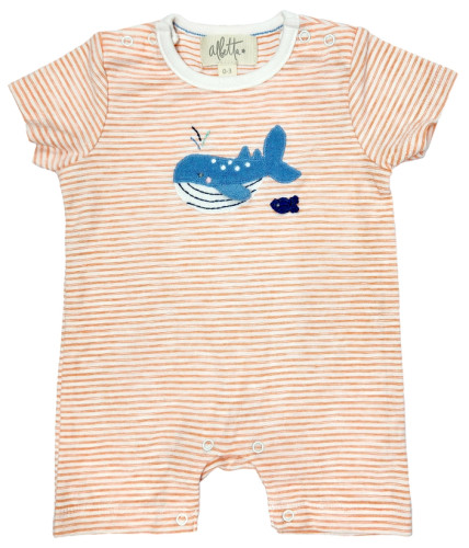Applique Whale Shark Baby Romper | Albetta