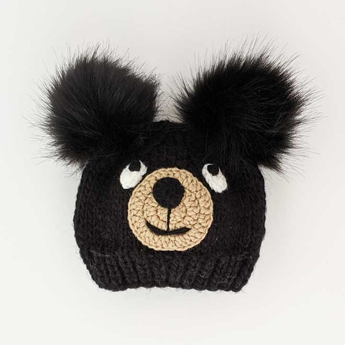 Black Bear Knit Beanie Hat for Babies, Toddlers & Kids | Huggalugs