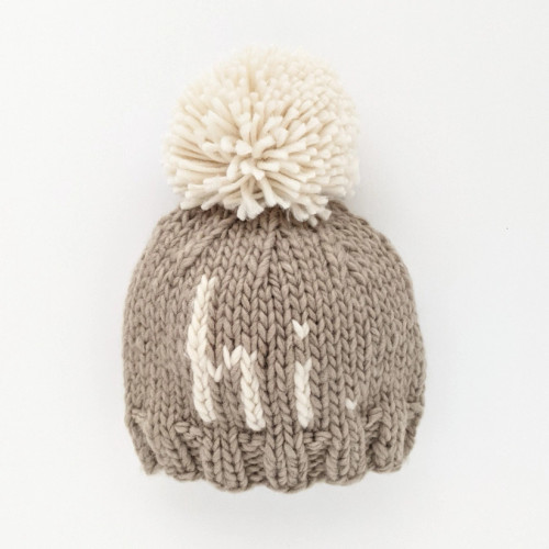 hi. Pebble Brown Hand Knit Beanie Hat | Huggalugs
