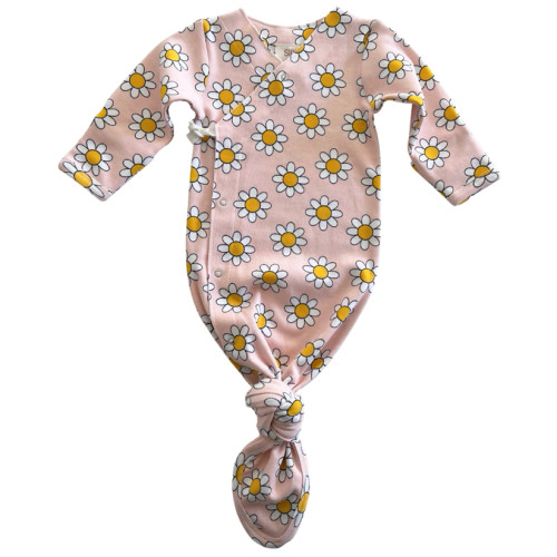 Daisy Pop Taffy / Organic Kimono Knot Newborn Gown